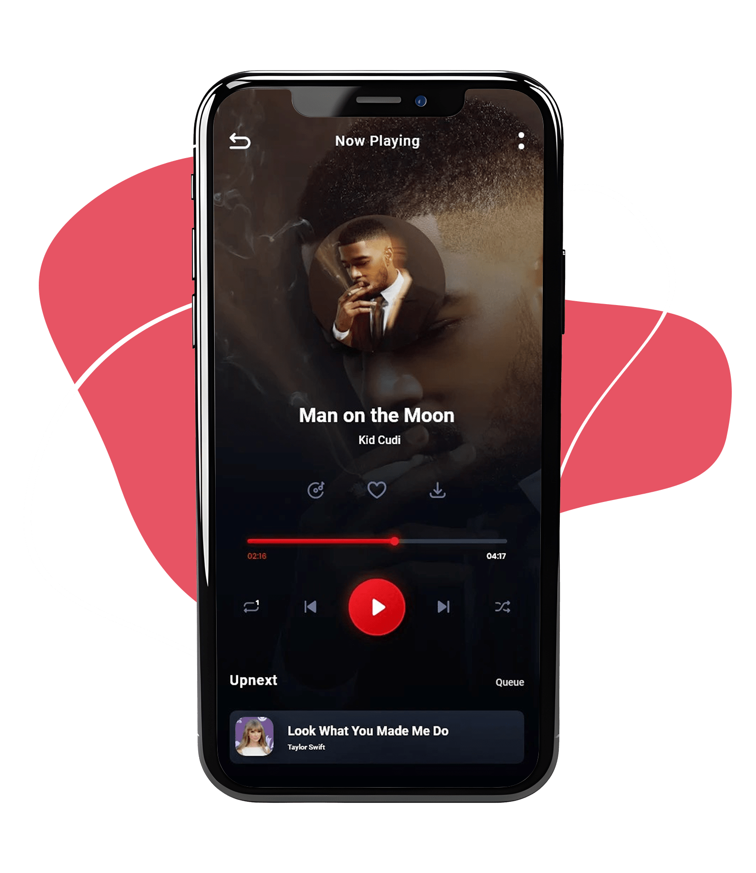 Wynk Music 'Now Playing' screen on mobile