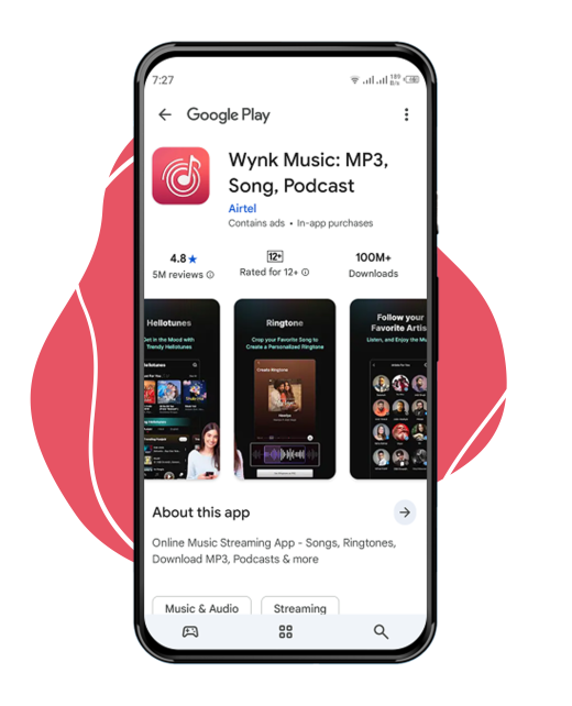 Wynk Music Streaming App on Google Play Store